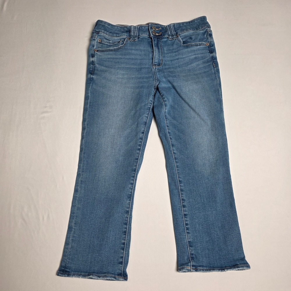 American Eagle Artist Crop Jeans Womens 12 Short Blue Next Level Stretch